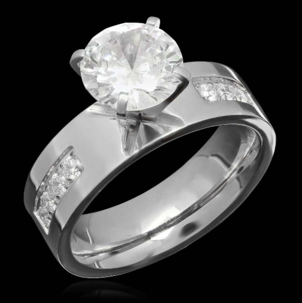 Stainless steel Engagement style ring